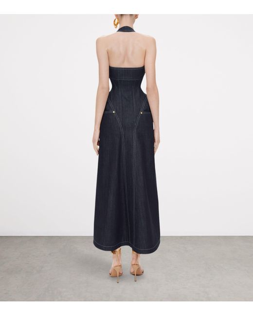blue schiaparelli dress HALTER BIJOU DRESS