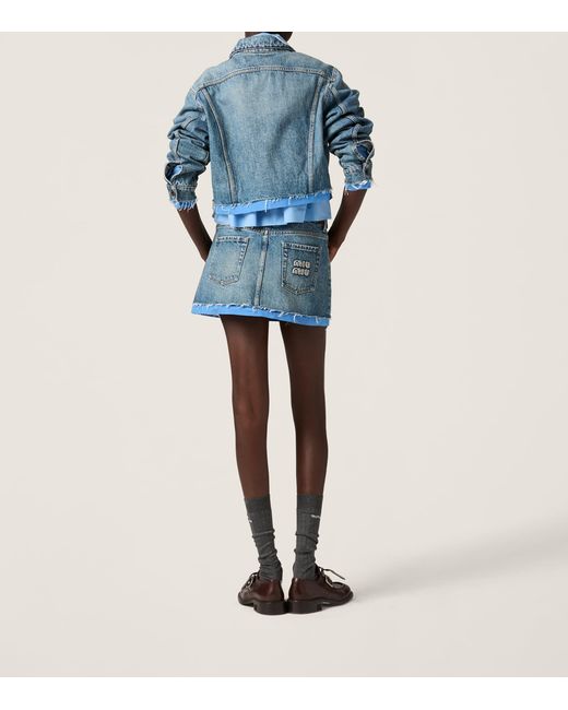 Miu Miu Blue Outwear Jacket