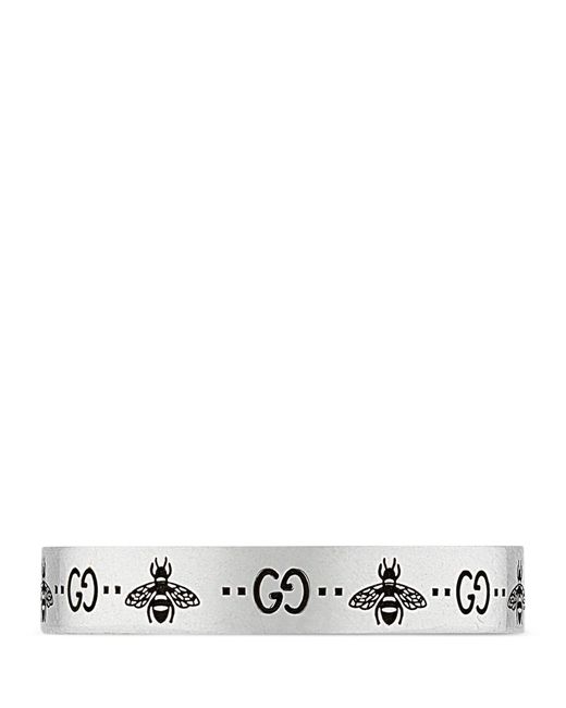 Gucci Metallic Interlocking G Bee-engraved Sterling- Ring