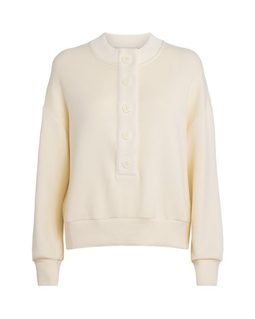 Varley White Button-Up Reena Sweatshirt
