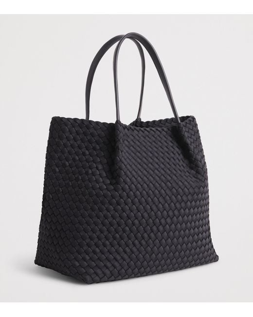 Harrods Black Neoprene Woven East-West Tote Bag