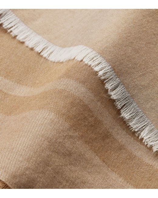 Saint Laurent Natural Cashmere-Silk Cassandre Scarf