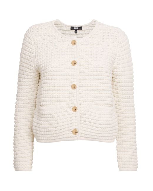 PAIGE White Cotton-Blend Crochet Oberon Cardigan