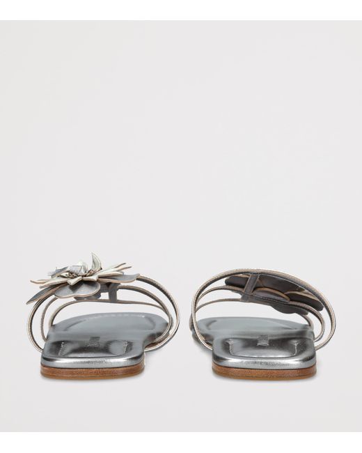 Zimmermann White Metallic Leather Belara Slides