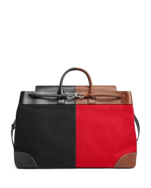 Bottega Veneta Red Large Canvas Andiamo Voyager Holdall for men