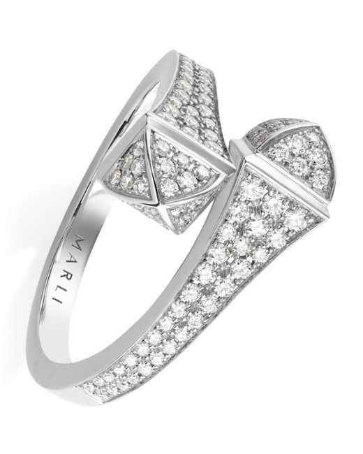 Marli New York White Midi And Diamond Cleo Ring