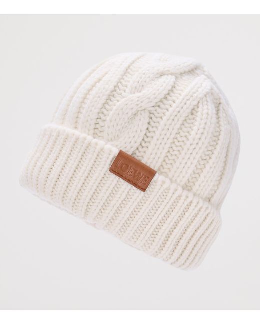 Loewe Natural Wool Logo Beanie
