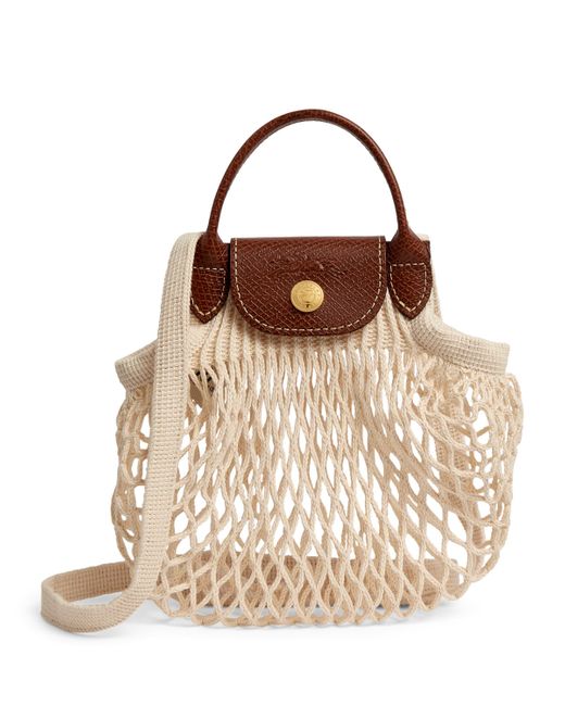 Longchamp Brown Extra-Small Le Pliage Filet Mesh Bag