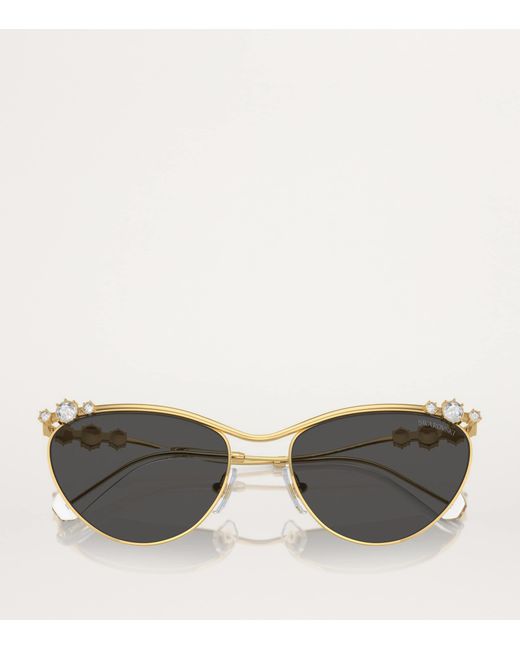 Swarovski Gray Metal Sk7017 Sunglasses