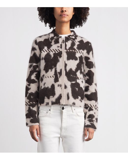 Guest In Residence Multicolor Cashmere Cow Grizzly Zip-Up Cardigan