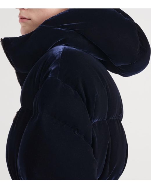 Prada Blue Velvet Down Jacket