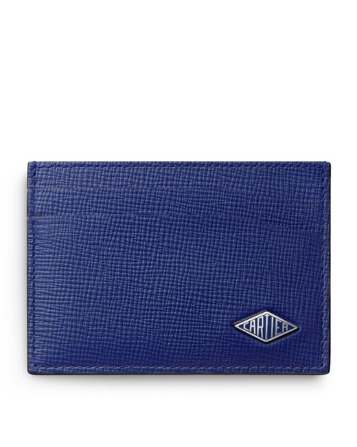 Cartier Blue Leather Losange Double Card Holder for men