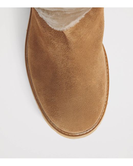 Eleventy Natural Sheepskin Knee-High Boots
