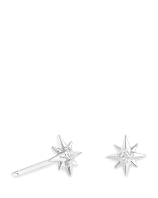 Astrid & Miyu White And Topaz Star Earrings