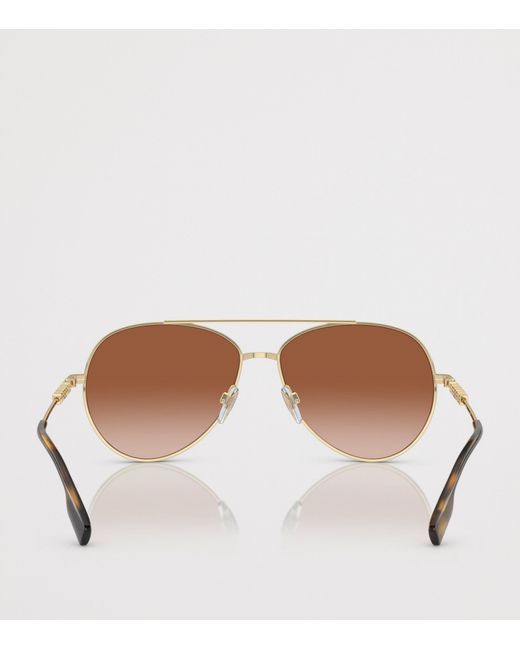 Burberry Brown Metal Pilot Sunglasses