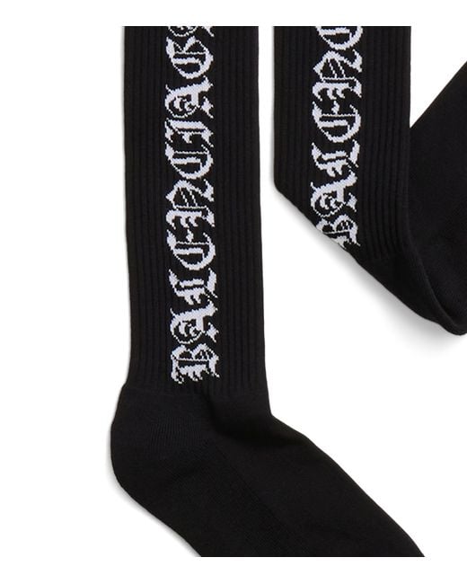 Balenciaga Black Gothic Logo Socks