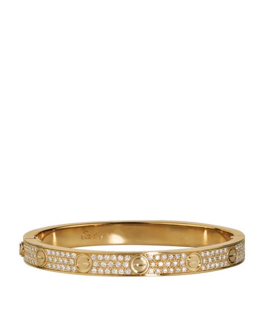 Cartier Natural Yellow Gold And Diamond-paved Love Bracelet