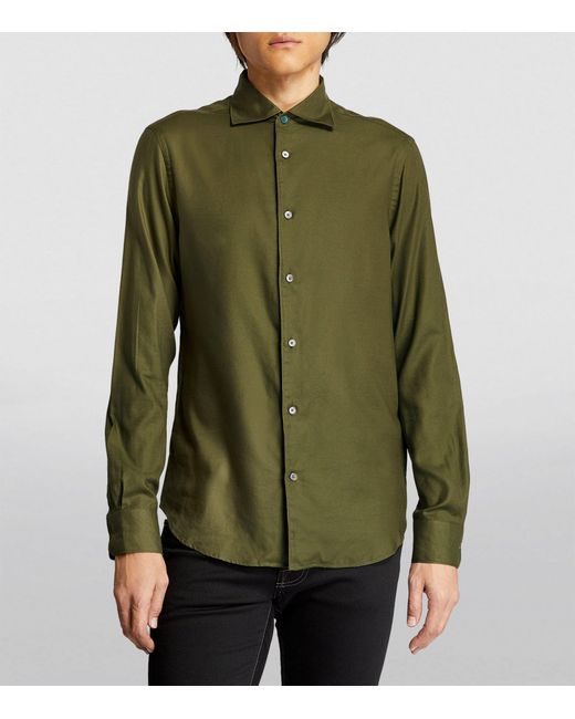 Paul Smith Green Lyocell Long-sleeve Shirt for men