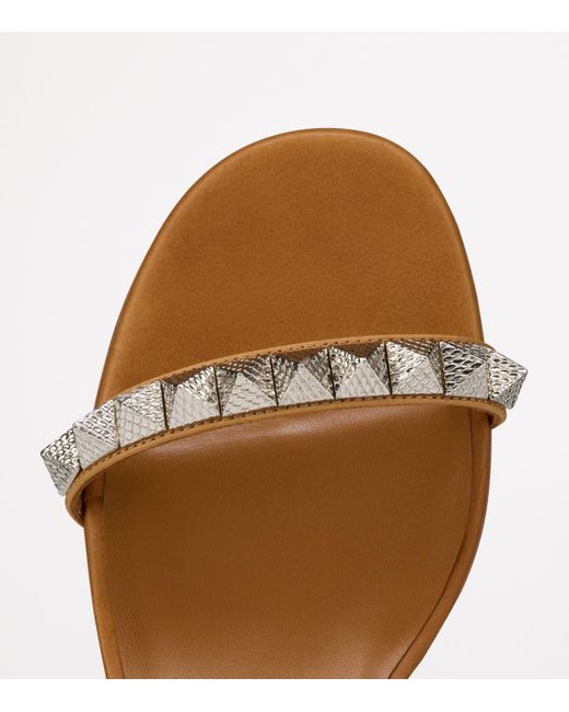 Christian Louboutin Brown Pyraclou Embellished Heeled Sandals 30
