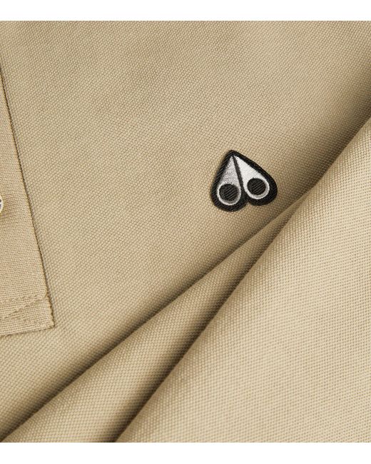 Moose Knuckles Natural Cotton Pique Logo Polo Shirt for men