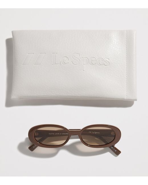 Le Specs Brown Oval Outta Love Sunglasses