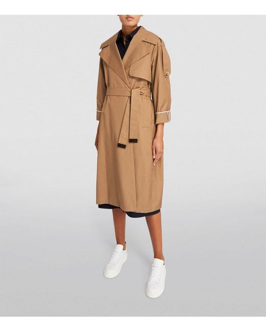 Max Mara Oversized Belted Trench Coat in Brown | Lyst
