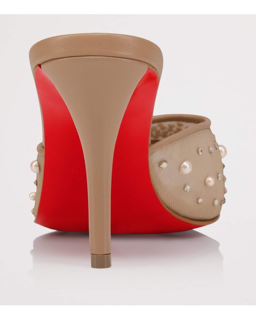 Christian Louboutin Pink Miss Z Embellished Mules 80