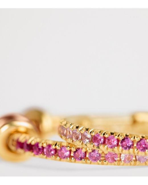 Spinelli Kilcollin Metallic Mixed And Sapphire Argo Demi Hoop Earrings