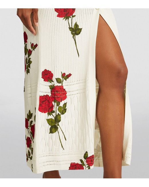 Magda Butrym White Floral Button-up Maxi Dress