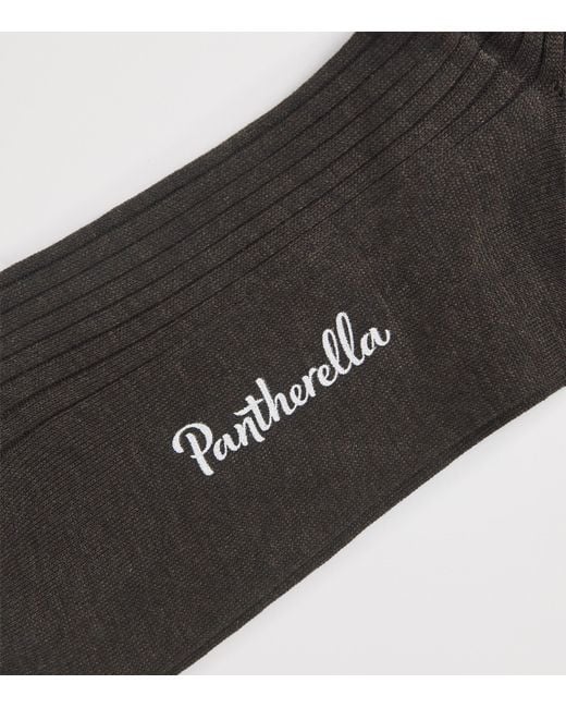 Pantherella Black Ribbed Danvers Socks for men