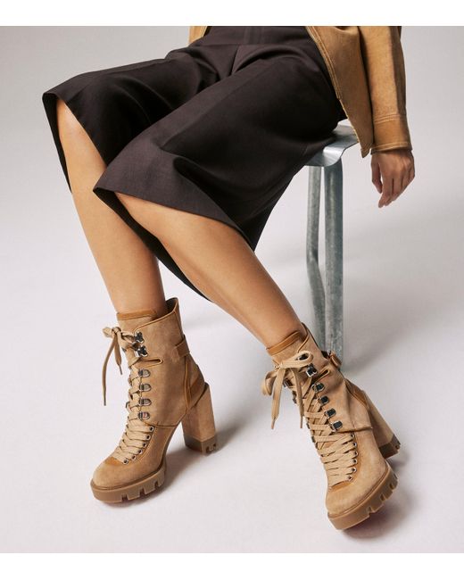 Suede boots with laces sales