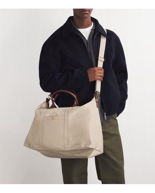 Harrods Natural Nylon Overnight Tote Bag