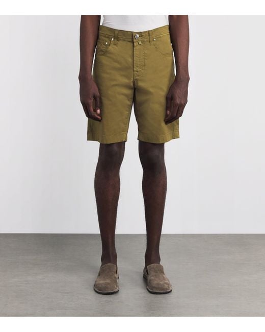 Jacob Cohen Green Stretch Cotton Nicolas Bermuda Shorts for men