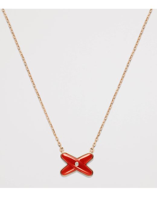 Chaumet White Carnelian And Diamond Jeux De Liens Pendant Necklace