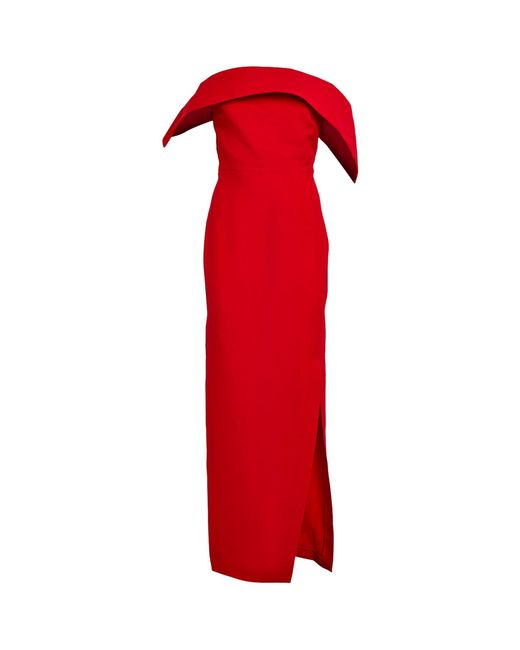 Roland Mouret Red Wool-silk Maxi Dress