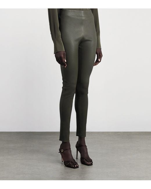 Joseph Gray Lambskin Stretch Leggings