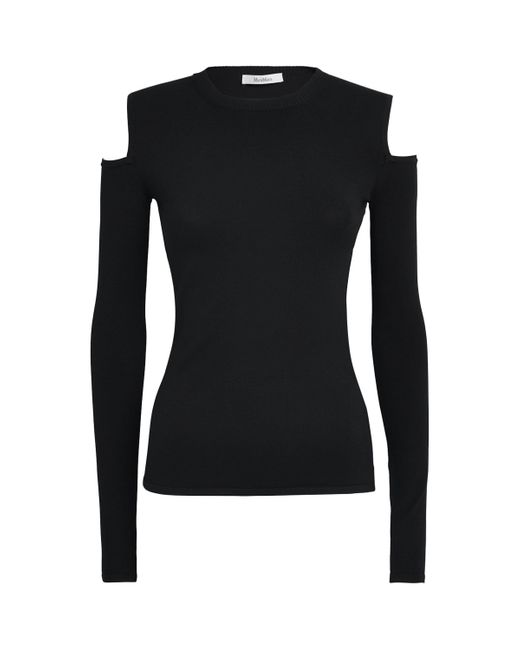 Max Mara Black Off-The-Shoulder Sweater