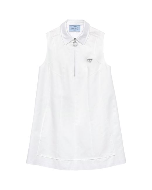 Prada White Cotton Mini Dress