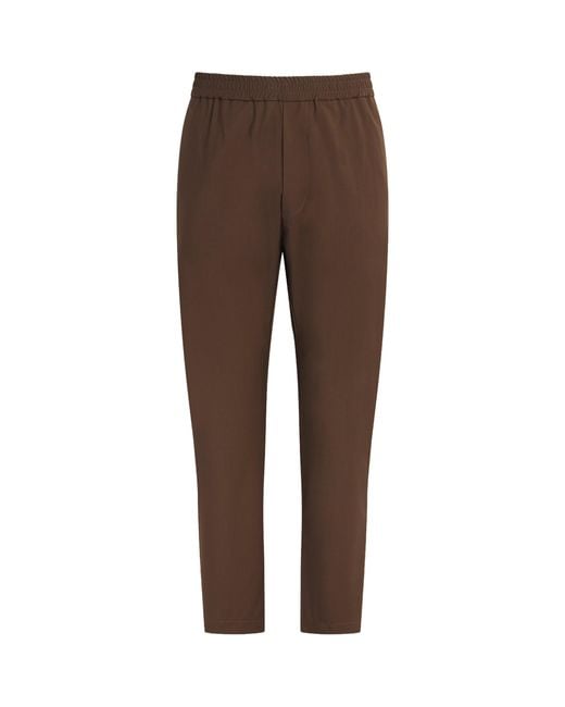 Barena Brown Virgin Wool Elasticated Trousers for men