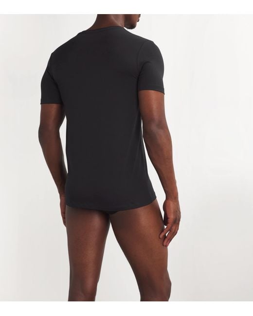Falke Black Cotton-Blend Daily Comfort T-Shirt for men
