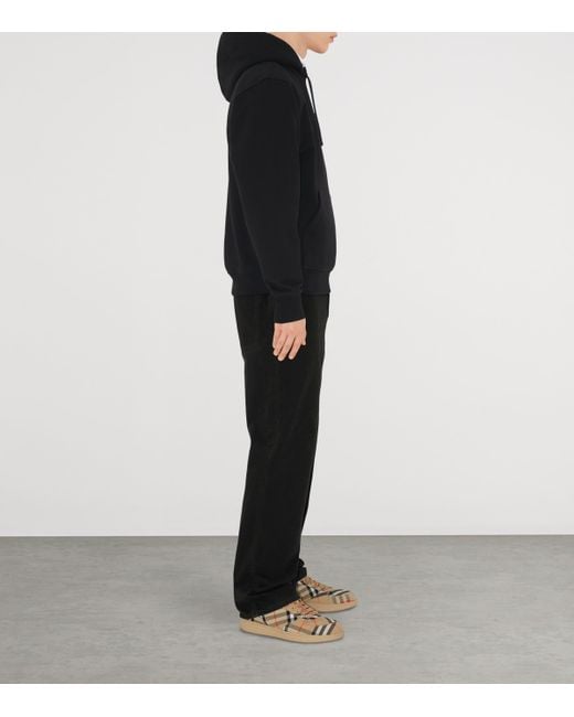 Burberry Black Check Label Hoodie for men