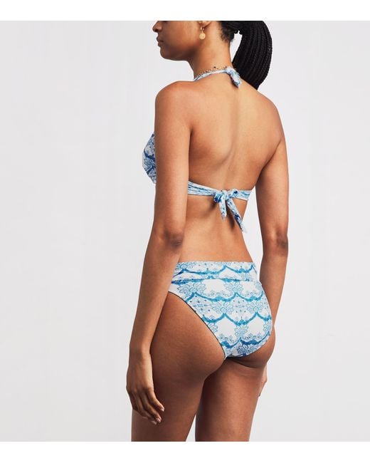 Melissa Odabash Blue Printed Brussels Bikini Bottoms