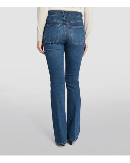 Veronica Beard Blue Beverly High-Rise Flared Jeans