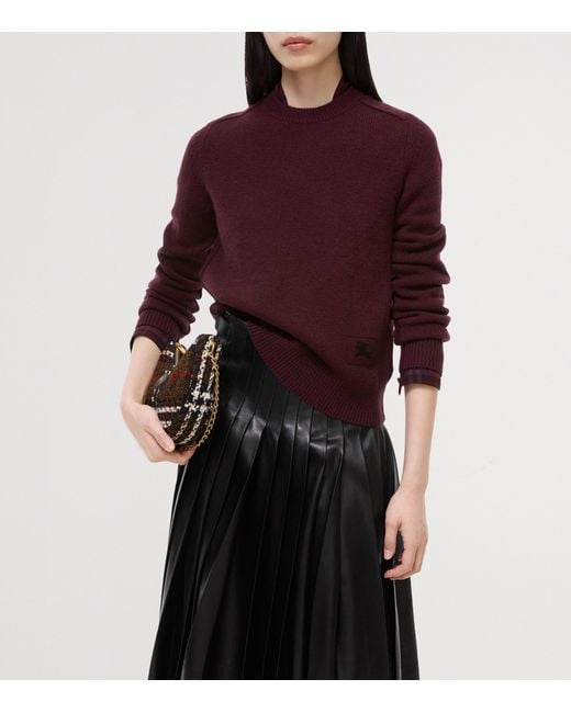 Burberry Purple Cashmere Crew-Neck Sweater