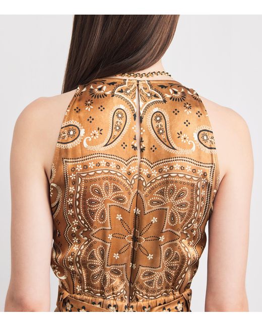 Sandro Natural Bandana Print Midi Dress