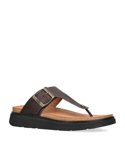 Fitflop Brown Leather Gen-ff Toe-post Sandals for men