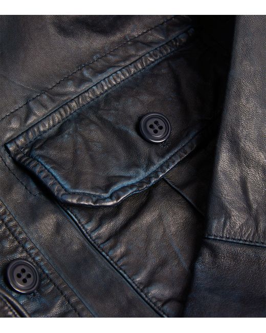 Polo Ralph Lauren Black Leather Overshirt for men