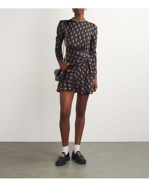 Sandro Black Paisley Print Mini Dress