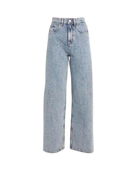 Maje Blue Crystal-Embellished Jeans