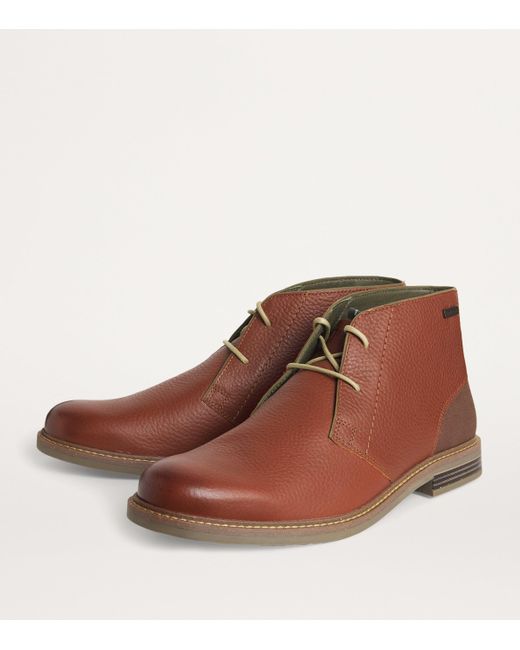 Barbour Brown Leather Readhead Chukka Boots for men